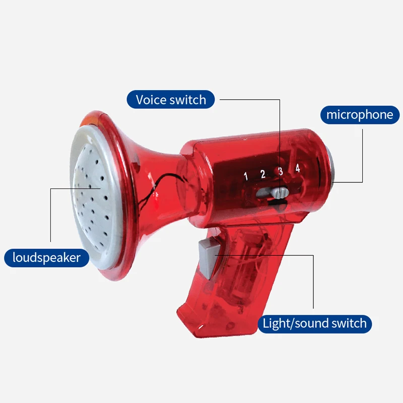 Held Megaphone Voice Changer Megaphone Speaker Toy for Kids Party Favor with 4 Different Voices Role Effects