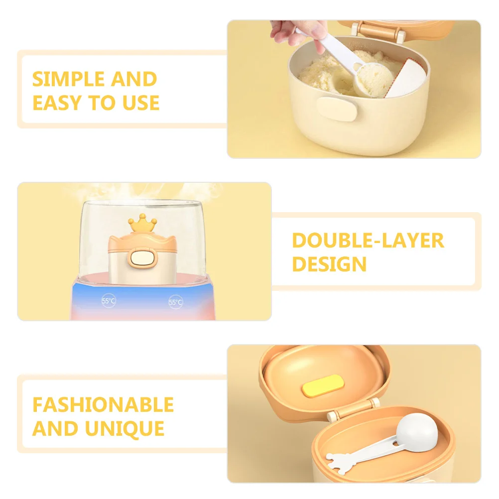 

Baby Formula Container Portable Milk Powder Dispenser Double Layer Storage Leak Proof Scoop Design Travel Friendly