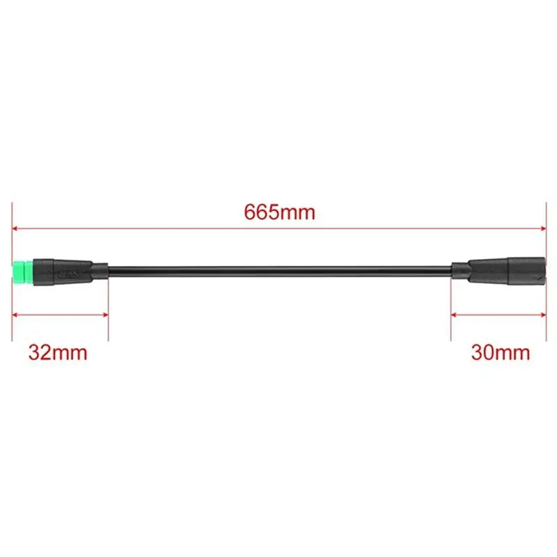 B76B E-Bike Display Extension Cable 5Pins CAN Protocol - For Bafang Display, Wear-Resistant, Rotatable Head, 665mm