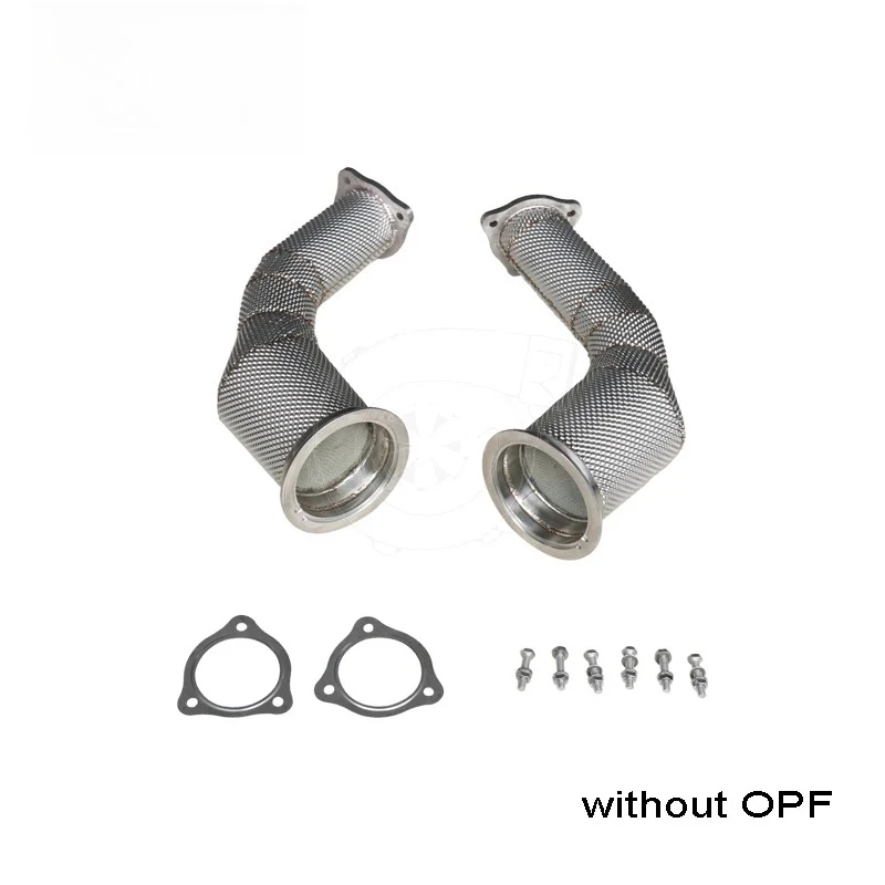 Exhaust Catted Downpipe for AUDI RS4 B9 RS5 F5 2.9T 18-19 LHD with Heat Shield