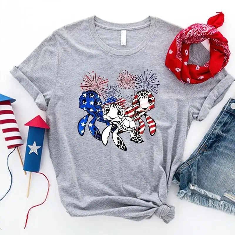 

Футболка с американским флагом черепахи, патриотический подарок 4 июля