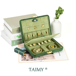 TAIMY Personalized Highend Jewelry Box Plush Portable Travel Jewelry Storage Box Multifunctional Jewellery Organizer Custom Logo