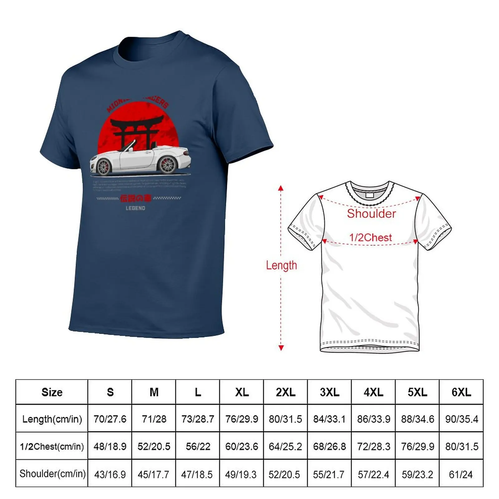 Tuner White NC Miata Roadster JDM T-Shirt cotton t shirt man funny t shirts dark humor T-Shirt