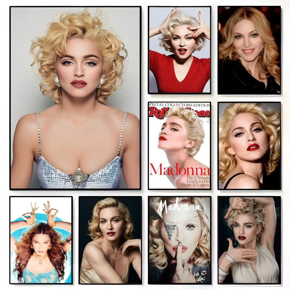 Glamorous Iconic Stylish Charming Singer M-Madonna Poster American Film Mural Home Childrens Room Wall Decor Print