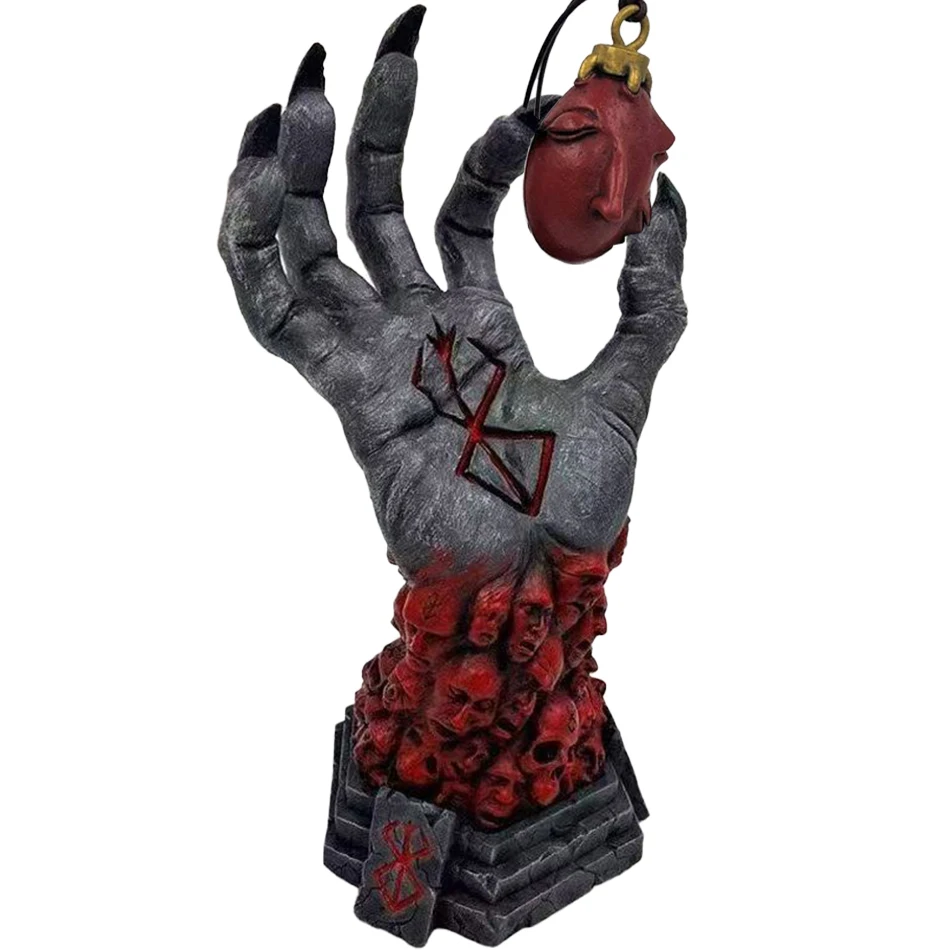Berserk Figur Hand des Gottes Statue Anime Handgefertigtes Harz-Ornament Halloween Skelett-Figur Schreibtisch-Dekoration Gruselige Requisiten