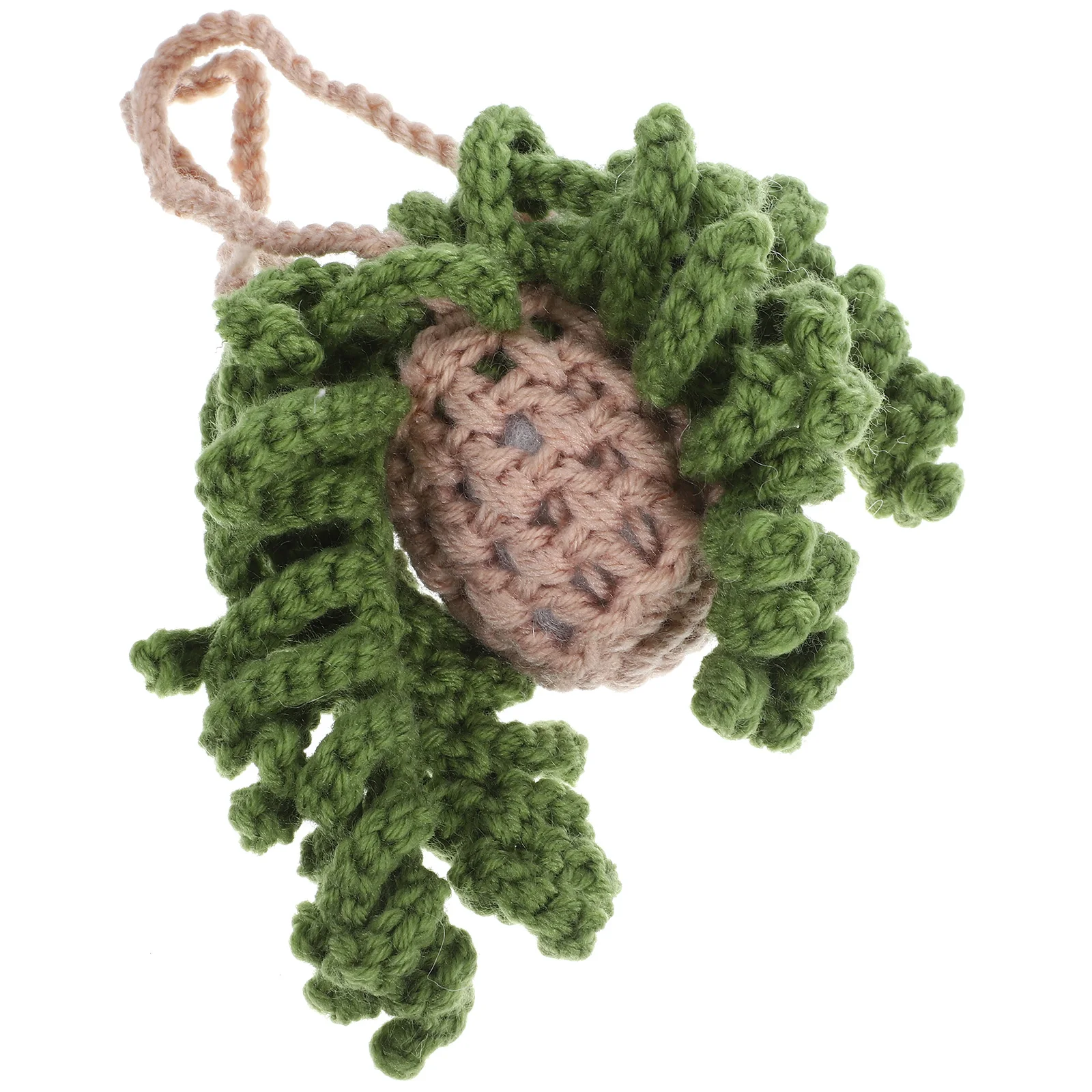

Car Hanging Pendant Crochet Plant Decor Lightweight Wool Material Rearview Mirror Ornament Handmade Yarn Accessory Unique Design