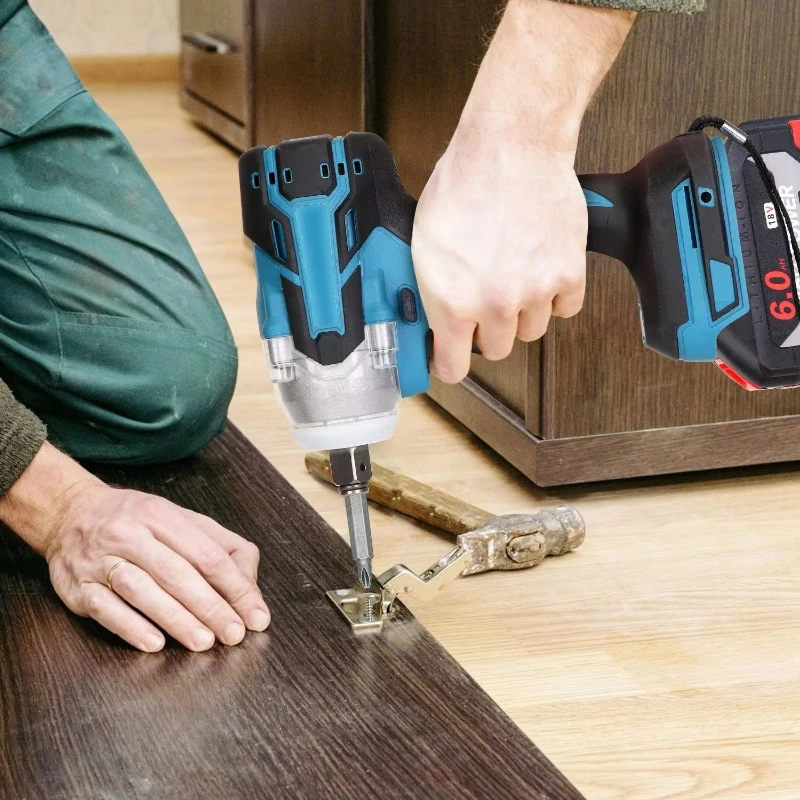 Cordless electric impact wrench, drill bit, screwdriver, adjustable speed, including battery