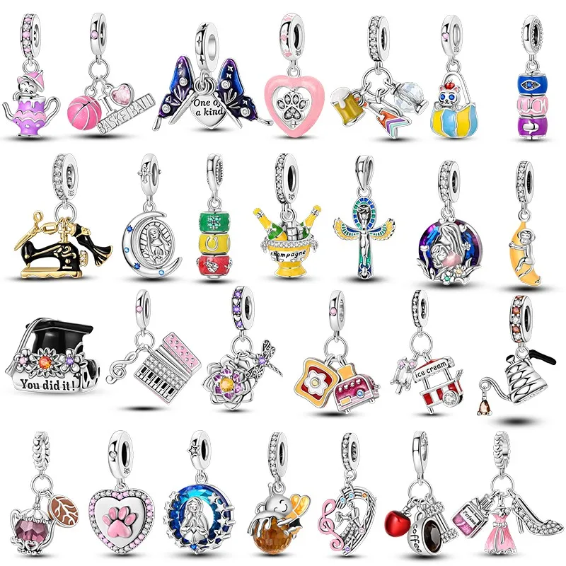 

Подвеска из стерлингового серебра 925 пробы, роскошные модные бусины, ювелирные изделия, подходит для женского браслета, производство «сделай сам», прекрасный подарок на день рождения