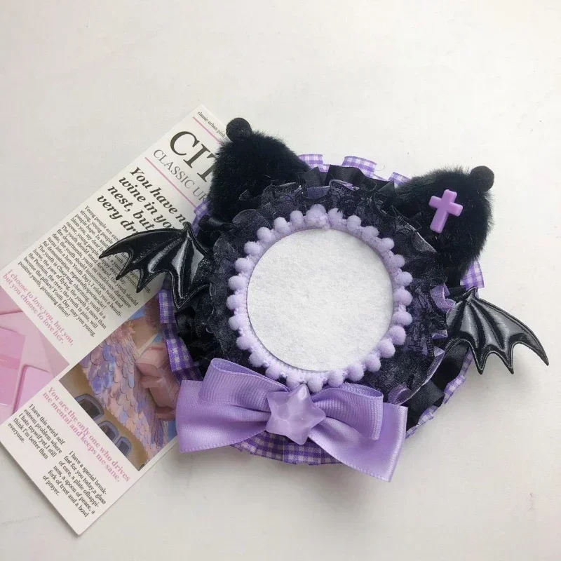 Cute Cartoon Anime Badge Decorations for Girls Creative Design Bow Wings Badge Holder Decor Ornament Badge Cover Gift