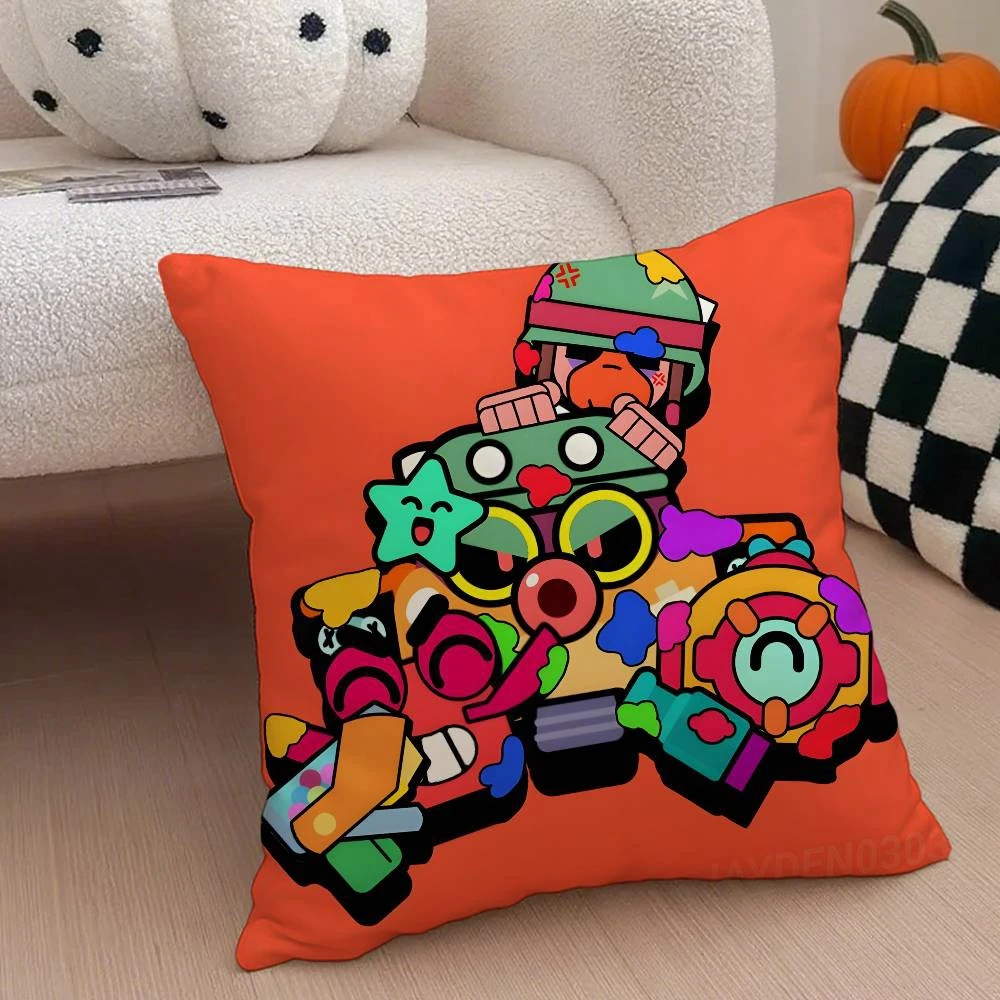 

Hot Game B-BRAWLs Movie Pillow Case Anti-dustmite Pillowcase Invisible zipper silky short plush Sofa cushion cover