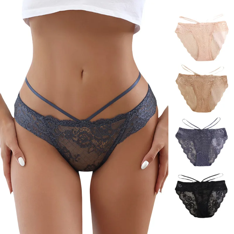 

Lace sexy panties breathable pure cotton crotch women's low-rise briefs women