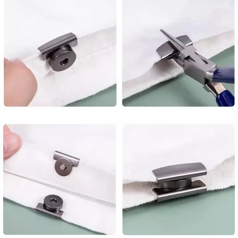 DIY Bag Metal Magnetic Buckle Set Solid Color Not Sewing Clasp Clothes Lightweight Magnet Button Handbag Buckles Bag Accessories