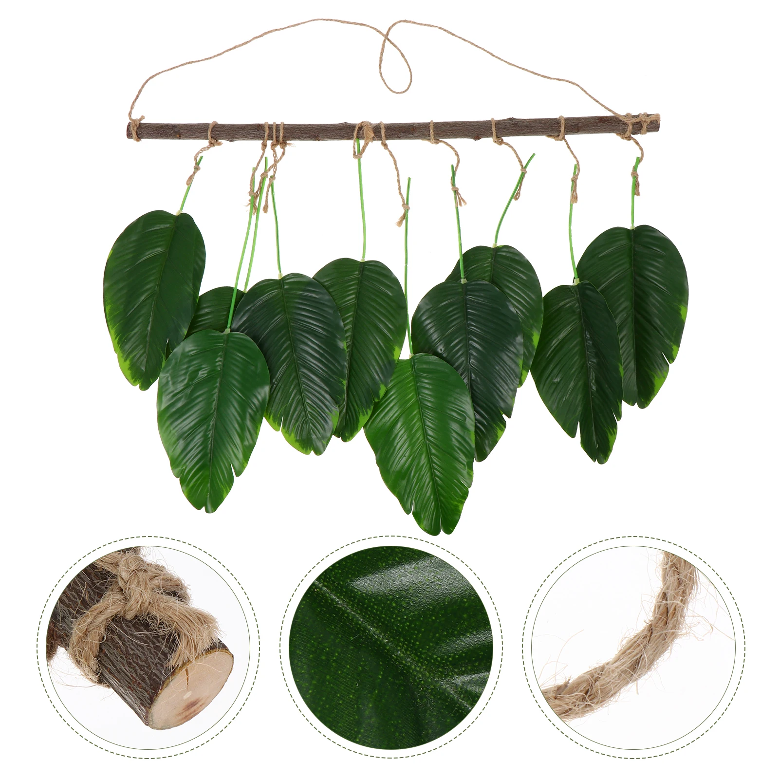

Simulated Green Plant Decoration Rustic Artificial Greenery Wall Hanging Home Garden Decor Plastic Tree Faux Leaves Pendant