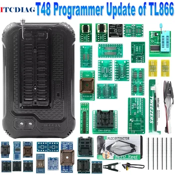 Xgecu T48 Programmeur Ondersteuning 31000 + Ics Voor Eprom/Mcu/Spi/Nor/Nand Flash/Emmc/Ic Tester/Tl866cs Bijgewerkte Tl866ii 7/39 Adapters