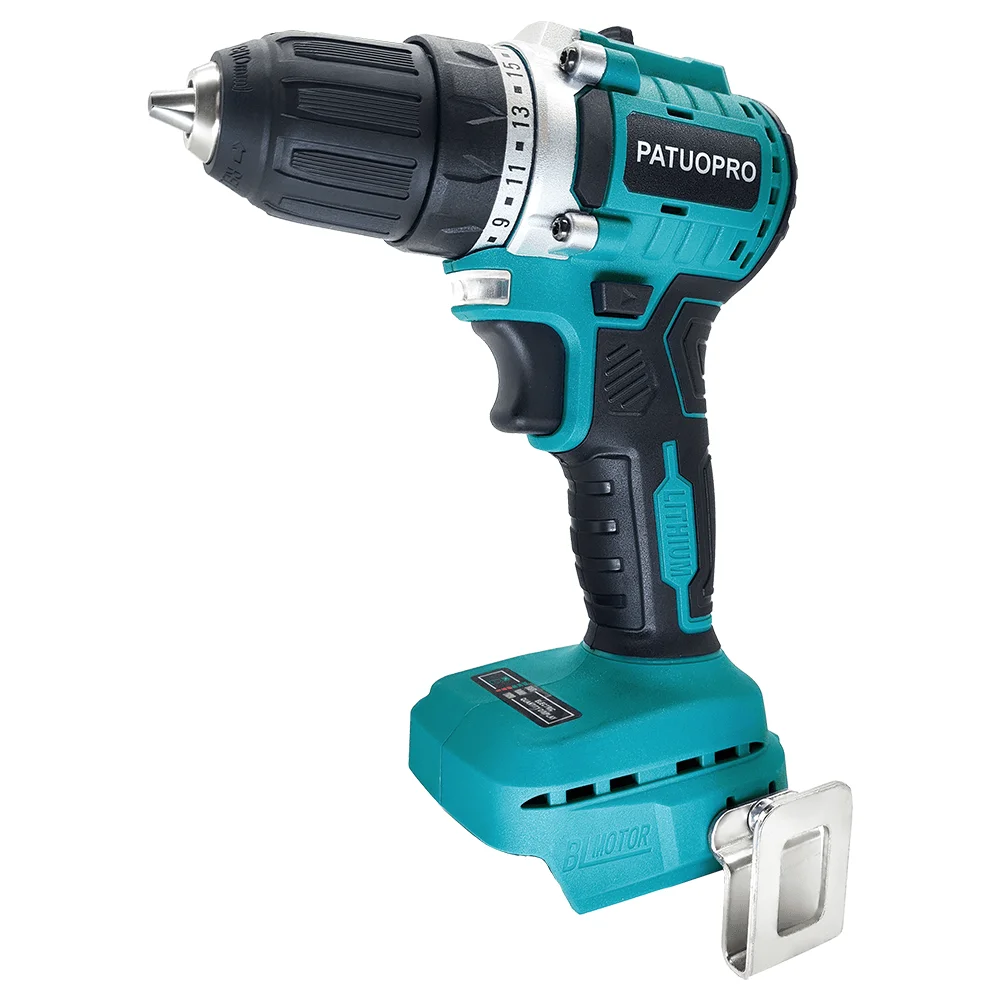 10mm Cordless Brushless Drill Electric Hand Drill Screwdriver 2 Speed 23 Torque Setting fit Makita 18v Battery