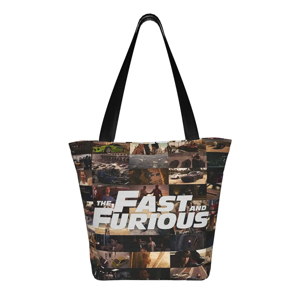 

Сумка-тоут для покупок Fast And Furious Legends Tribute, парусиновая сумка на плечо большой вместимости, продуктовая сумка для покупок для женщин