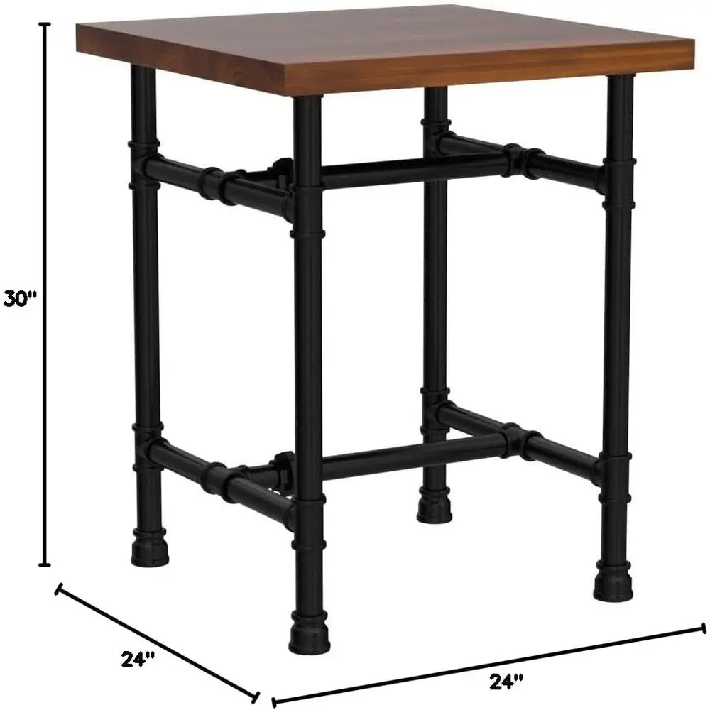 24 Rustic Metal Pipe Table for Entry, End, Coffee, Side, Bar - Suitable for Home Living & Dining Rooms