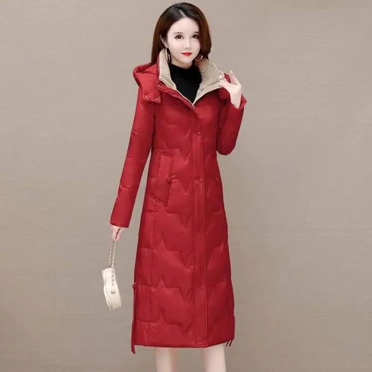 Mid-length Cotton-padded Jacket Winter Women's Clothing Slim Hooded Parkas Warm Thicken Coat Zipper Windproof Outerwear