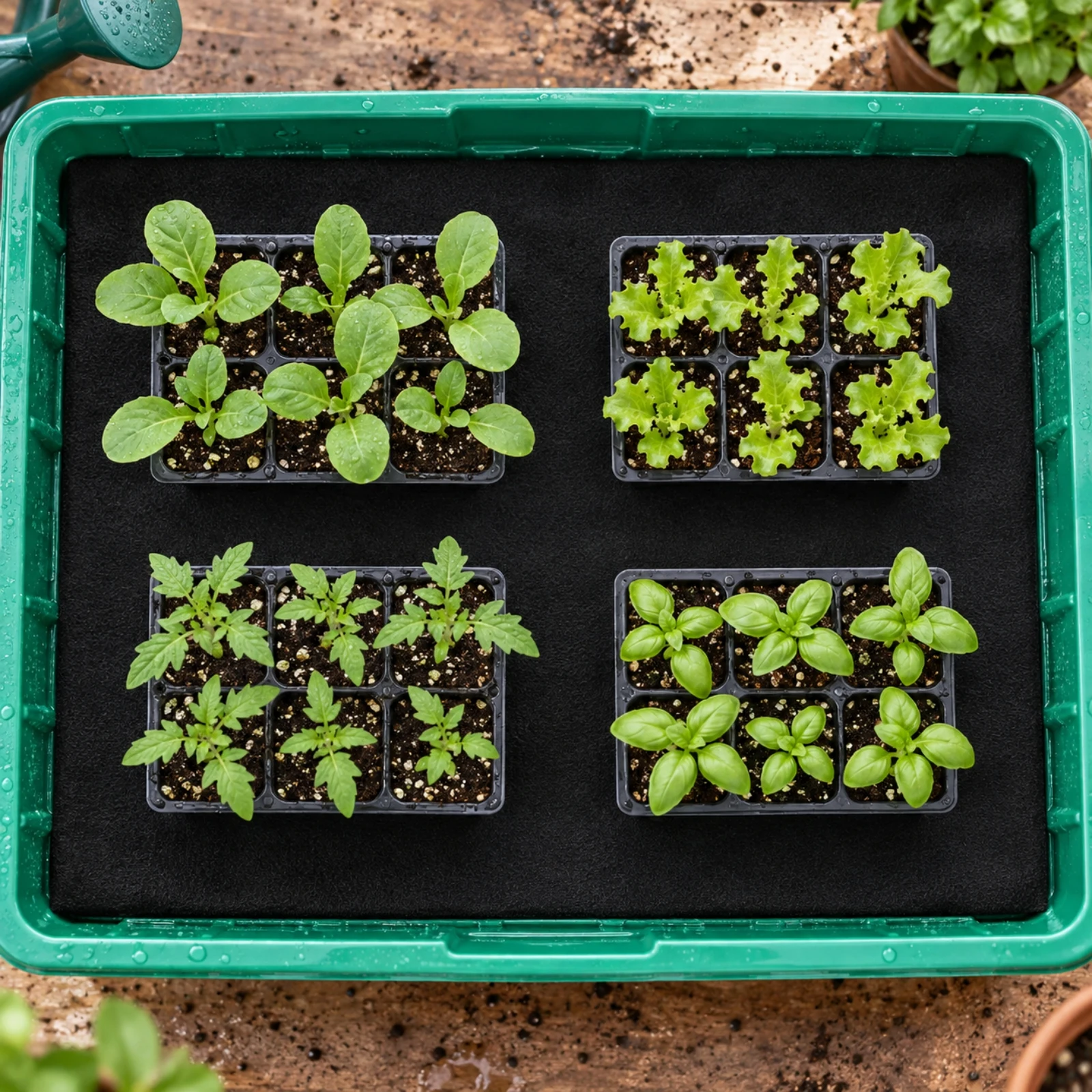 Capillary Mat with Plant Labels Absorbent Synthetic Fiber Capillary Watering Mat Gardening Tool Reusable Flexible
