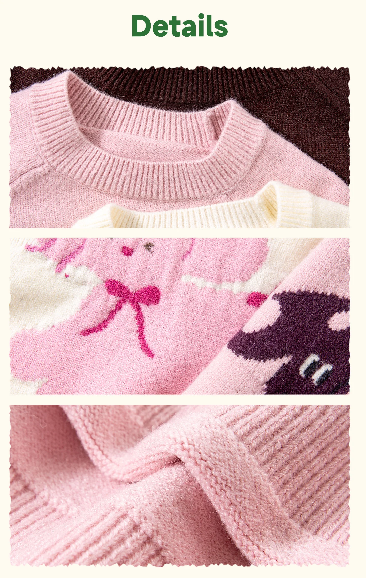 Amila 2026 Herbst Neuer Kinderpullover aus Wolle mit Raglanärmeln, Cartoon-Motiv mit niedlichen Haustieren, modisch, lässig, bequem, für den täglichen Gebrauch, Langarm-Oberteil – Detail 9