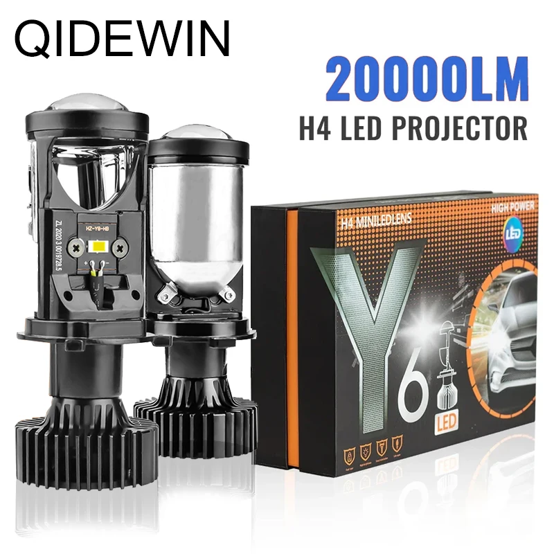 

Canbus Y6 H4 LED 120W Car Headlight 6500k Super Bright Mini Lens Headlight H4 12000LM IP67 Waterproof Fog Light Bulb Universal