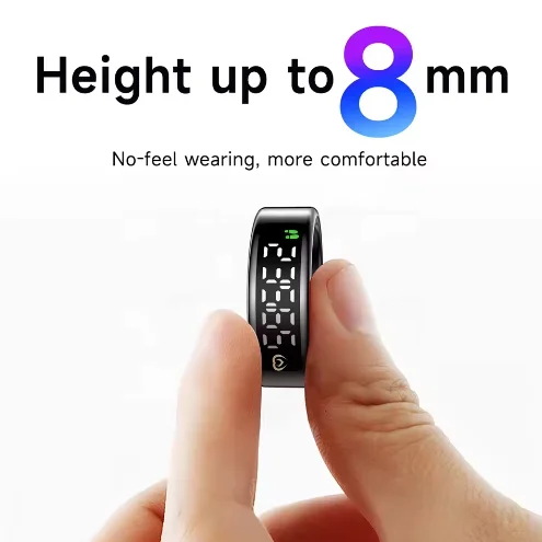 2025 Smart impermeabile in acciaio uomo donna fitness tracker sonno cardiofrequenzimetro salute luce anello intelligente