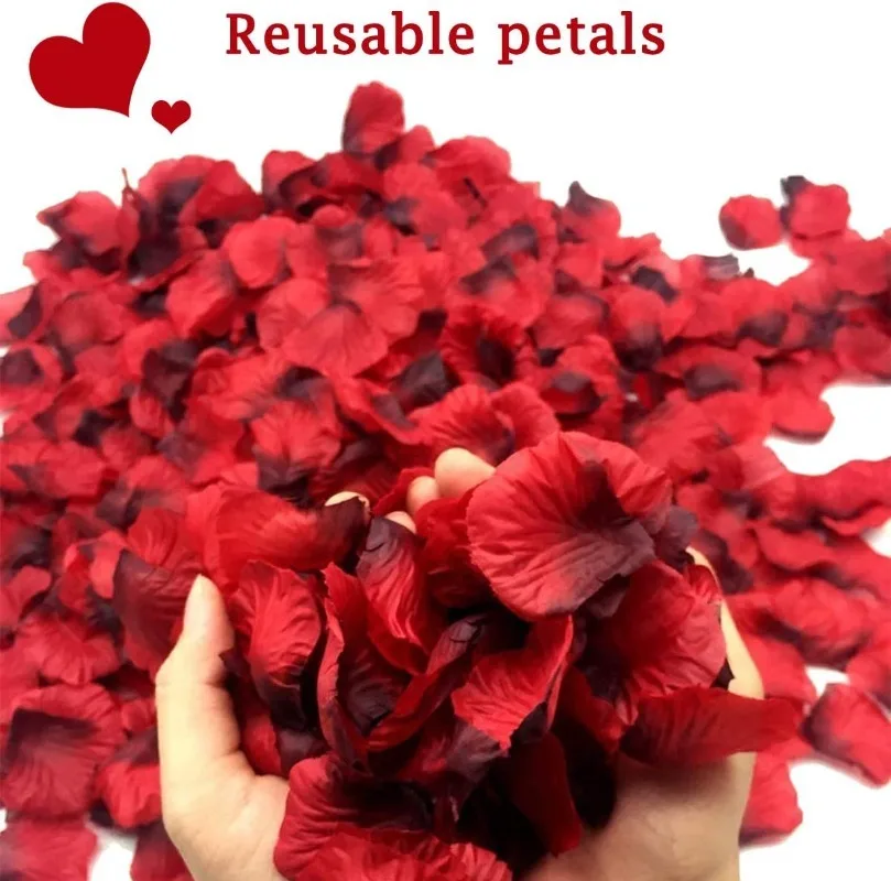 Lots Artificial Fake Rose Petals Red Roses Petal Flower Simulation Silk Petals for Valentine\'s Day Wedding Party Christmas Decor