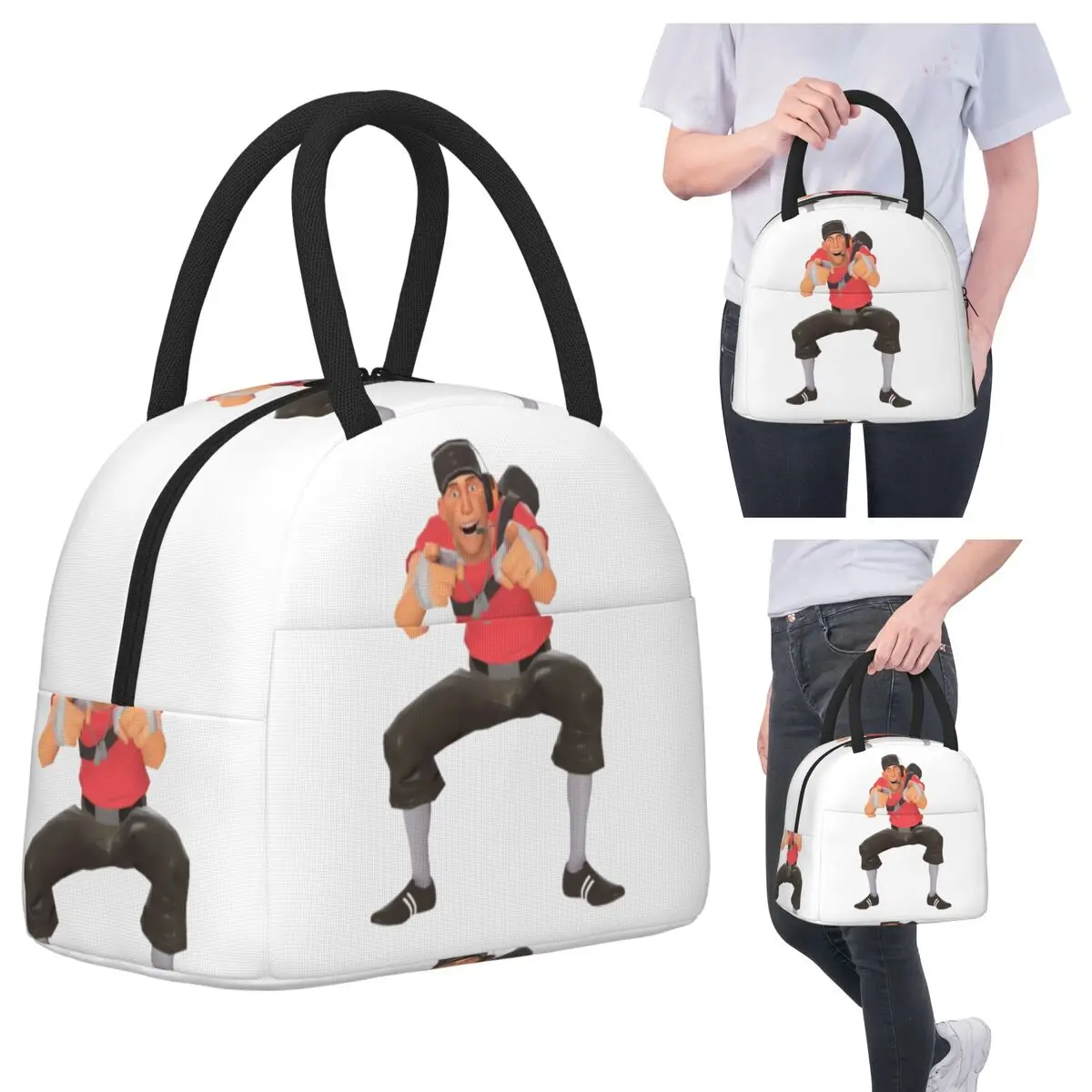

Tf2 Scout Laugh Team Fortress 2 Insulated Lunch Bag for Kids School Cooler Thermal Food Box Tote Portable Lunch Boxes Container