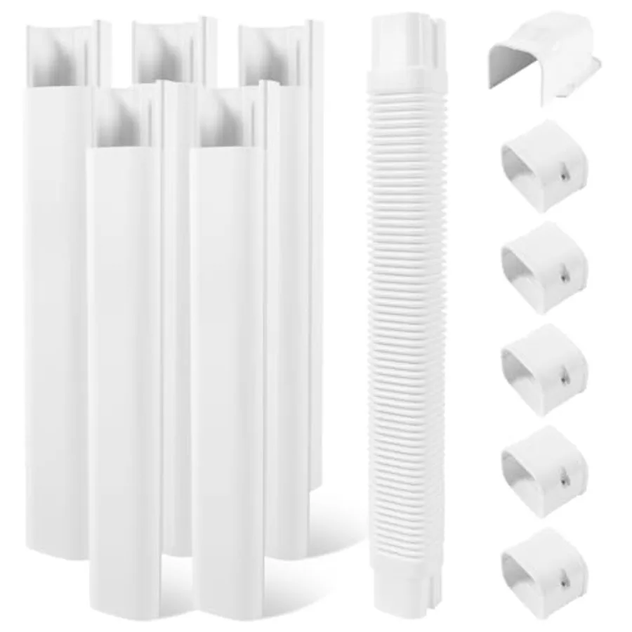 

Комплект чехлов для трубопроводов мини-сплит-систем 10 футов, 4-дюймовые ПВХ-чехлы для мини-сплит-систем, центральных кондиционеров и тепловых насосов, белые