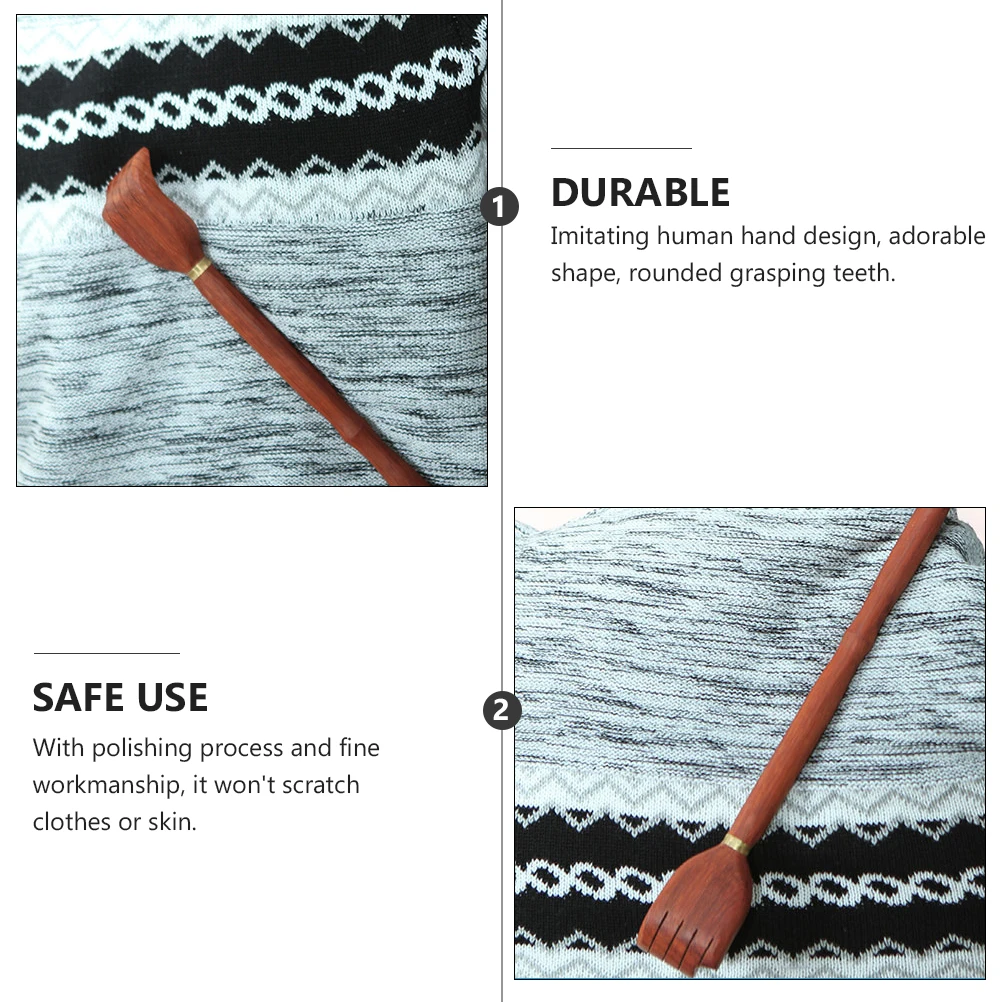 

Premium Back Scratcher Claw Massager Durable Wooden Hand Design Rounded Teeth Anti-Itch Scratching Tool Portable Collapsible For