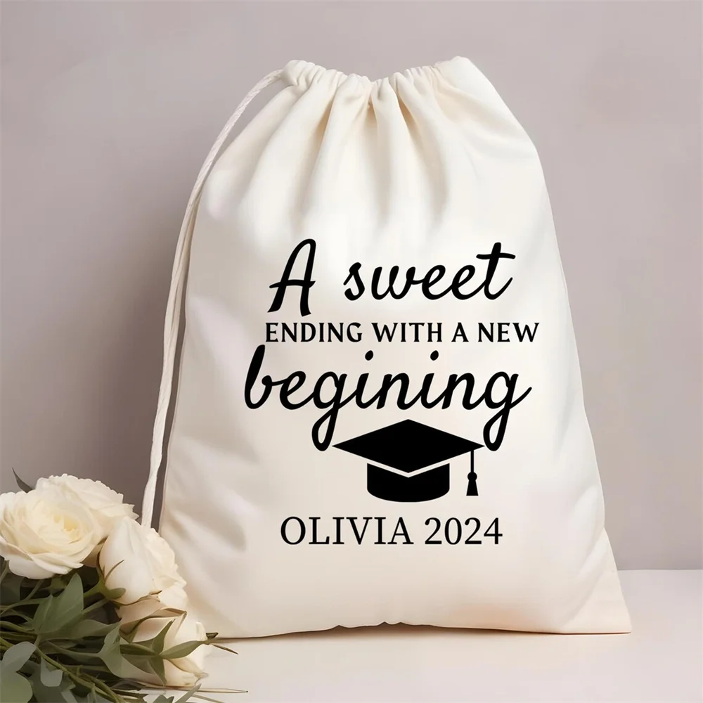 25pcs Personalized Graduation Wishes Bags - Custom Grad Date - Graduation Hat Bag - Children Homecoming Party Favors - Course Co