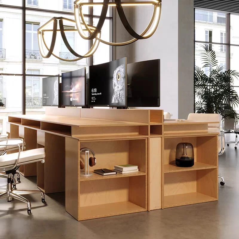 Birch Ocean Board Desk Workstation Computer Desk Modern Internet celebrity store display Commercial desk Writing workbench