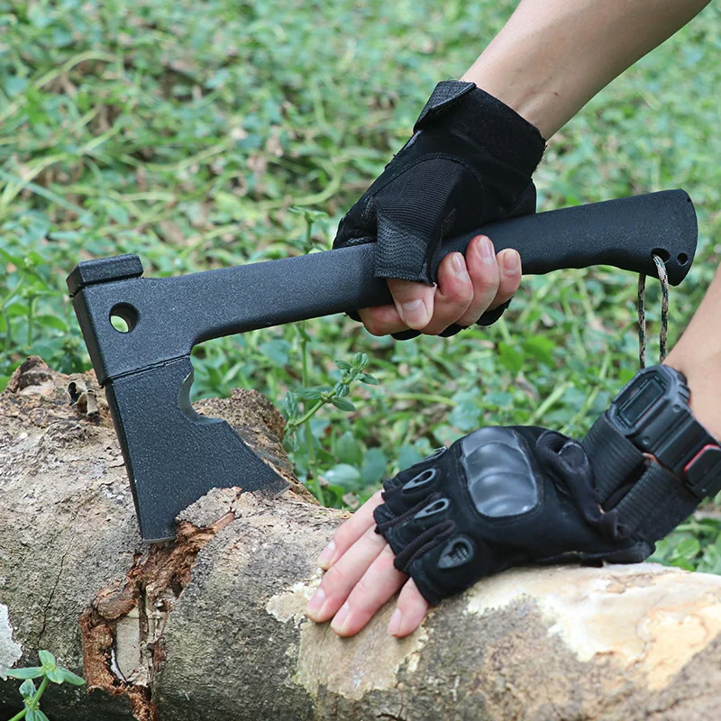 Camping Axe, 14 inches Camp Hatchet, Outdoor Survival Axe, Hiking Axe, Multi-Function Camp Axe Set, Sharp