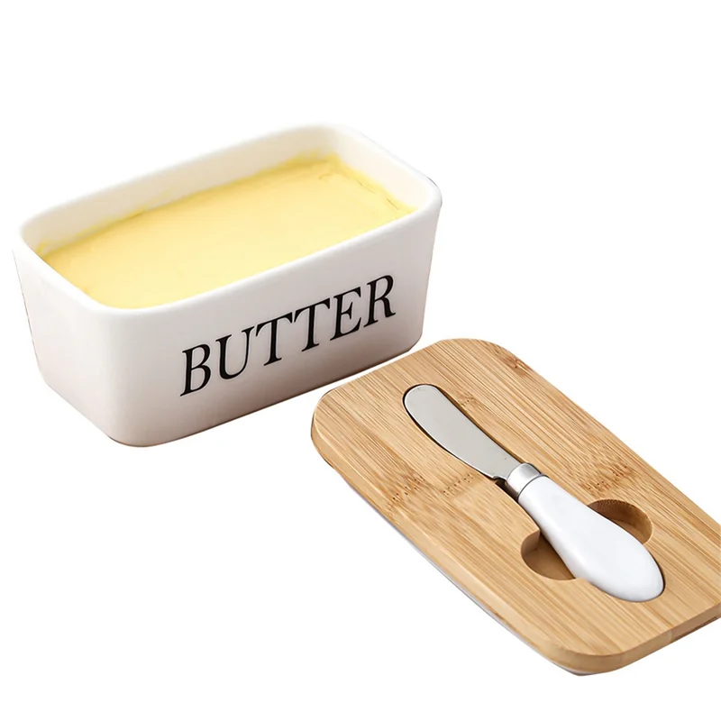 

【New-Sale】Large For Countertop Butter Keeper Container Sealing Butter Dish With Lid, Home Decor