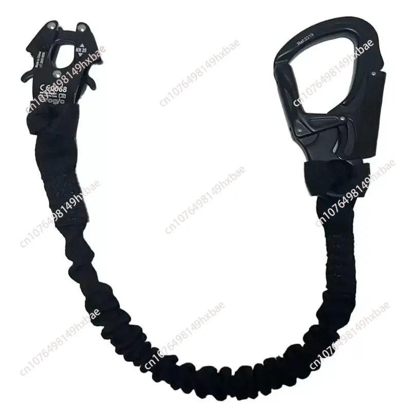 Tactical Lanyard Machine Descent Elastic Safety Rope Outdoor Sports Climbing Double Headed Frog Buckle Quick Release Buckle