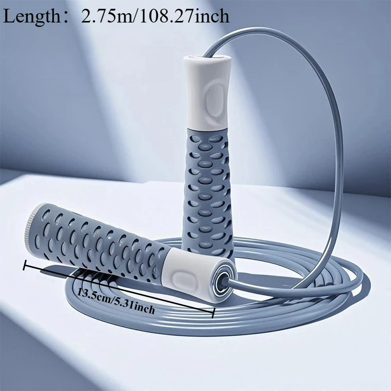 1Pc 2.75M/108.27IN High-Speed Jump Rope For Men & Women, Rapid Speed Skipping With Comfort Handles, Durable PVC Cable, Perfect F