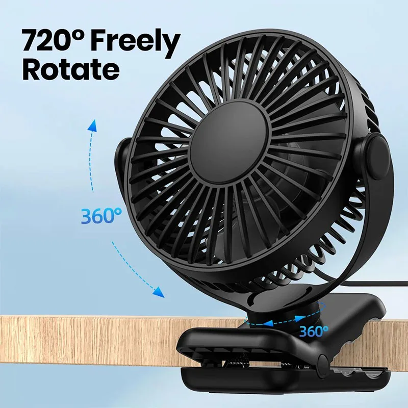 2024 NEW USB rechargeable portable mini hand clip fan silent desktop electric fan high quality student dormitory small cooling