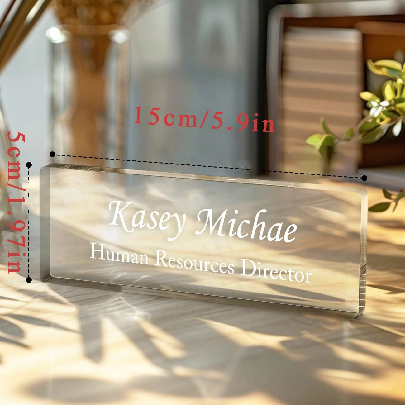 Custom Engraved Acrylic Desk Name Sign, Personalized Business Name Title Plaque, Professional Office Table Decor Gift for Employ