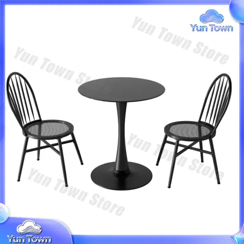 Wrought Iron Dining Chair Back for Modern Simple Cream Style Creative Restaurant Hotel Negotiation Furniture