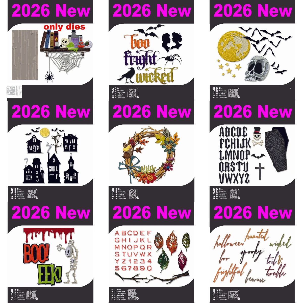 Vault Frights and Bones Thinlits 2026 New Metal Cutting Dies For DIY Scrapbooking Crafts Maker Photo Album Template Handmade
