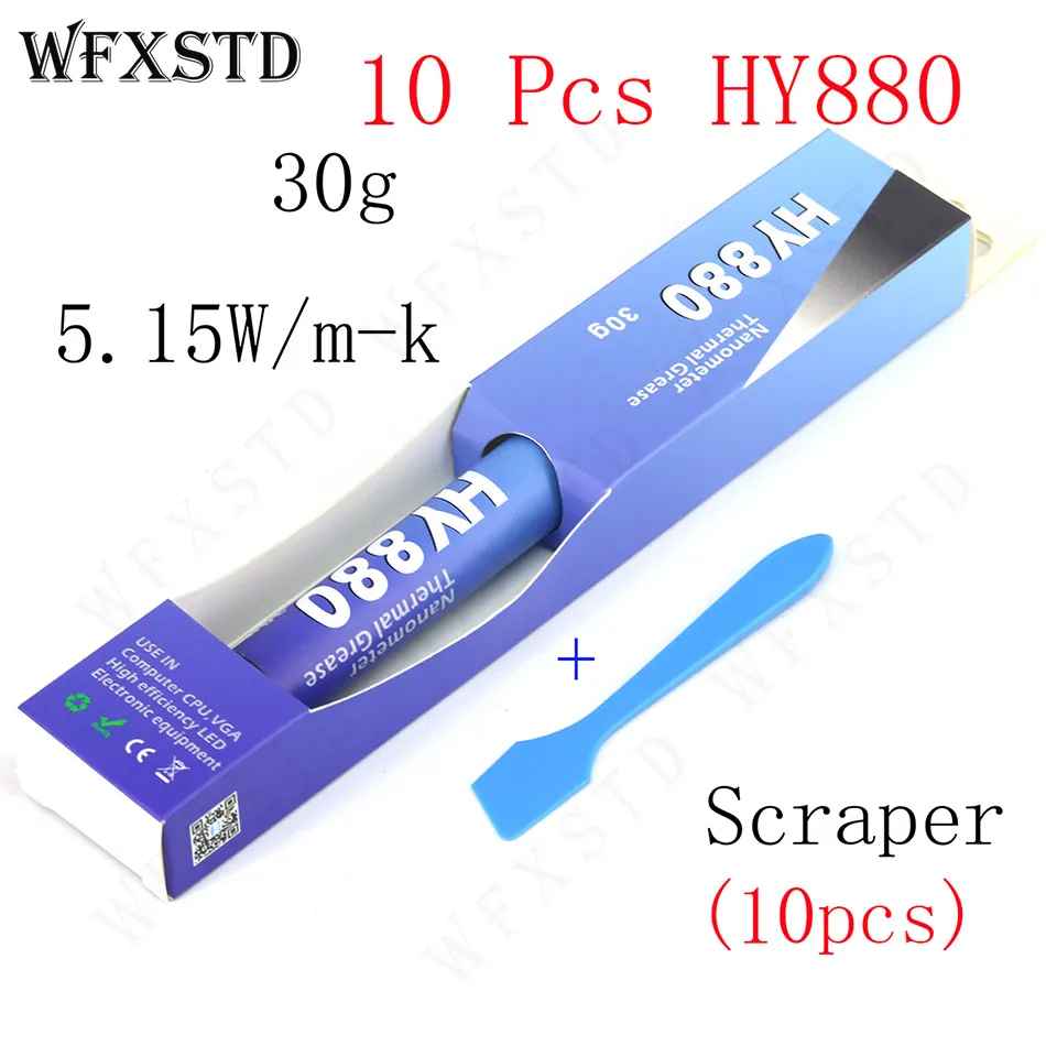 WFXSTD 10PCS 30g 5.15W/m-k Thermal Grease Paste Compound Silicon CPU HeatSink Processor GPU Cooling silicone Fan Thermal HY880