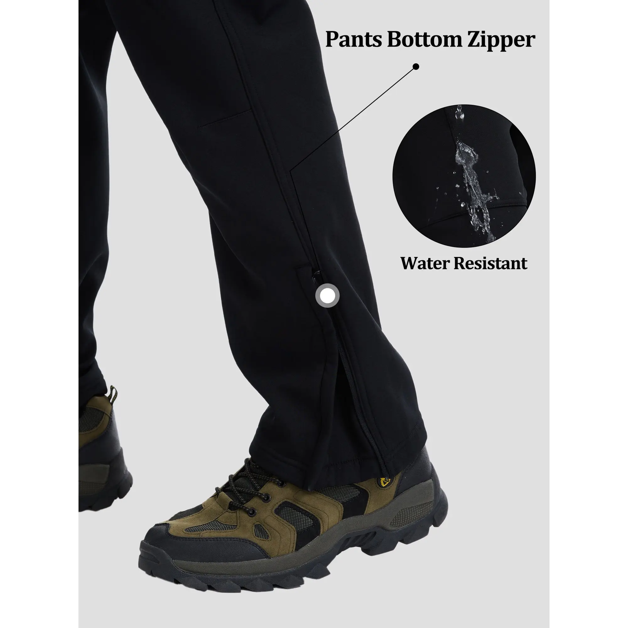 Winter Herren Wasserdichte Camping-Wanderhose Cargo Taktische Softshell Warme Fleece Winddichte Outdoor-Trekking-Jagdhose – Detail 15