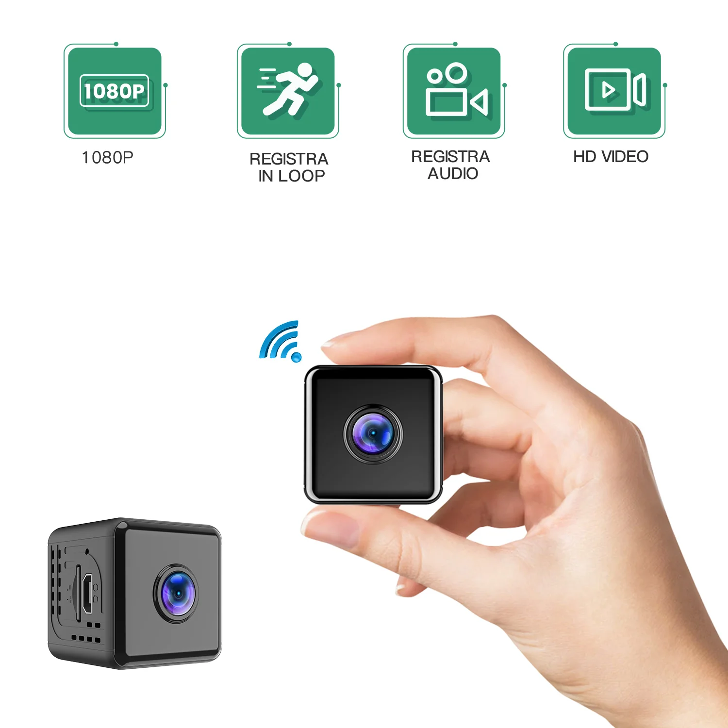 Small 1080P HD WiFi Mini Security Camera, Wireless Remote View Home Indoor Surveillance Camera, Loop Video & Audio Recording