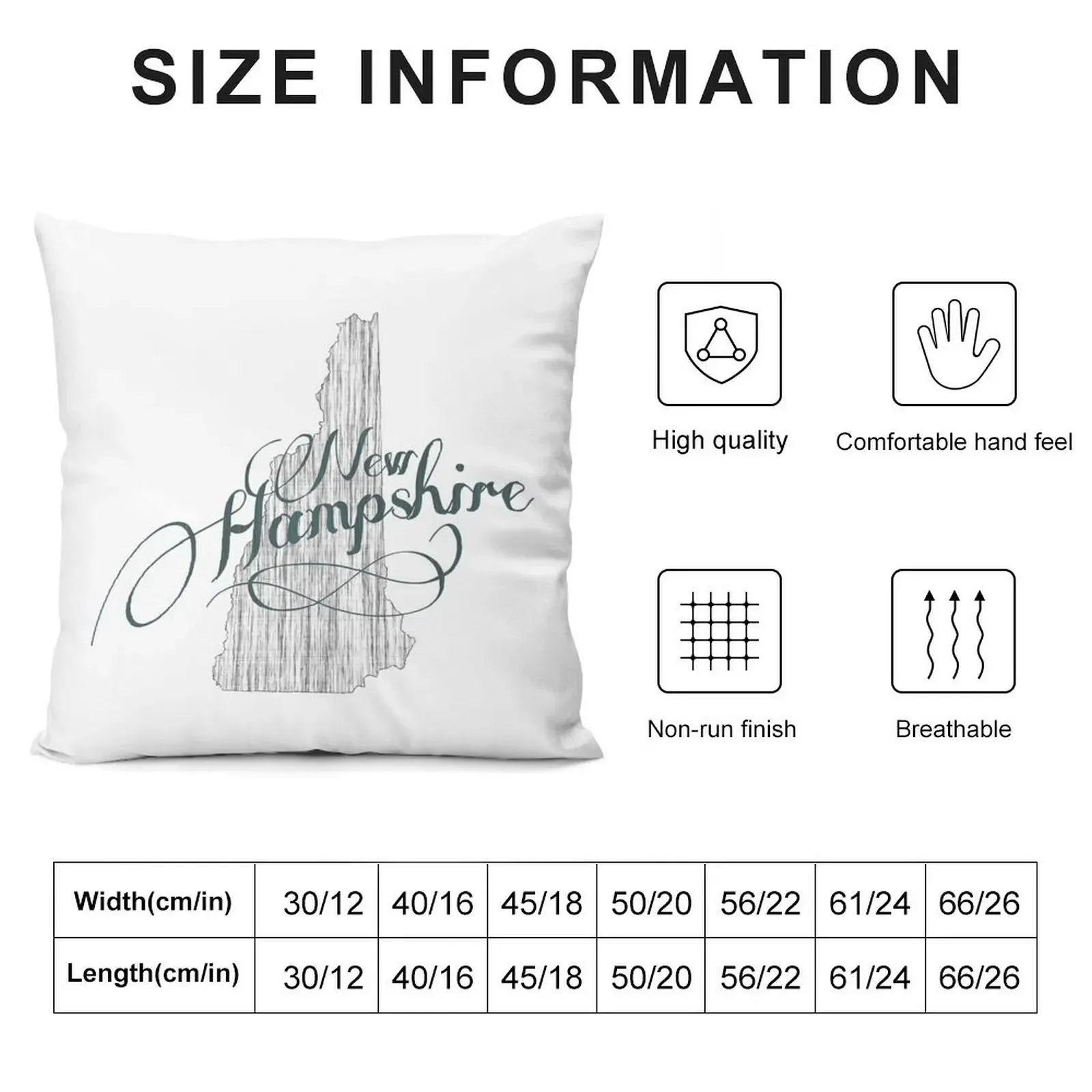 New Hampshire State Typography Throw Pillow christmas pillow case Cushion Cover Set Decorative Pillow Covers For Sofa