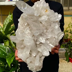 Natural White Crystal Cluster Quartz Mineral Specimen Home Office Decoration Spiritual Healing