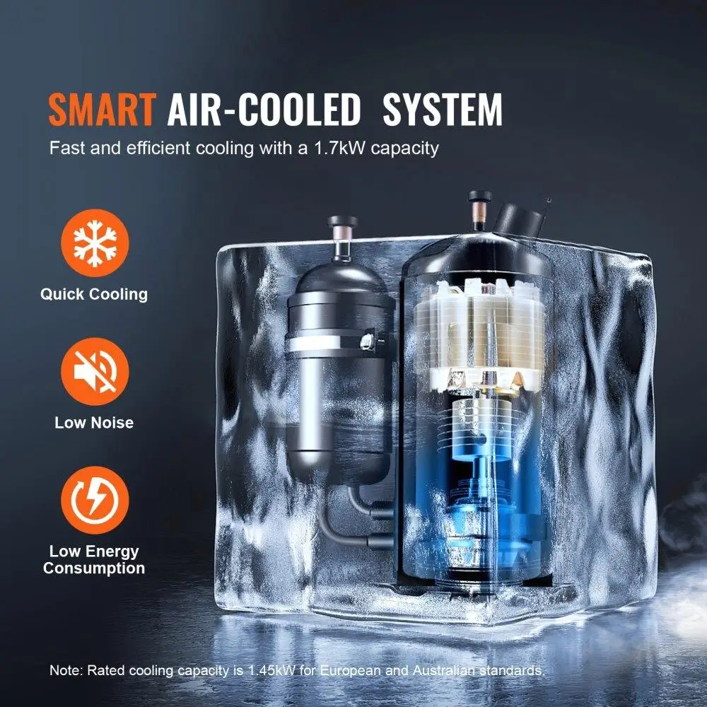 Industrial Water Chiller CW5200 Cooling System Builtin Compressor 7L Tank 13Lmin Max Flow Rate for co2  Engraving Machine