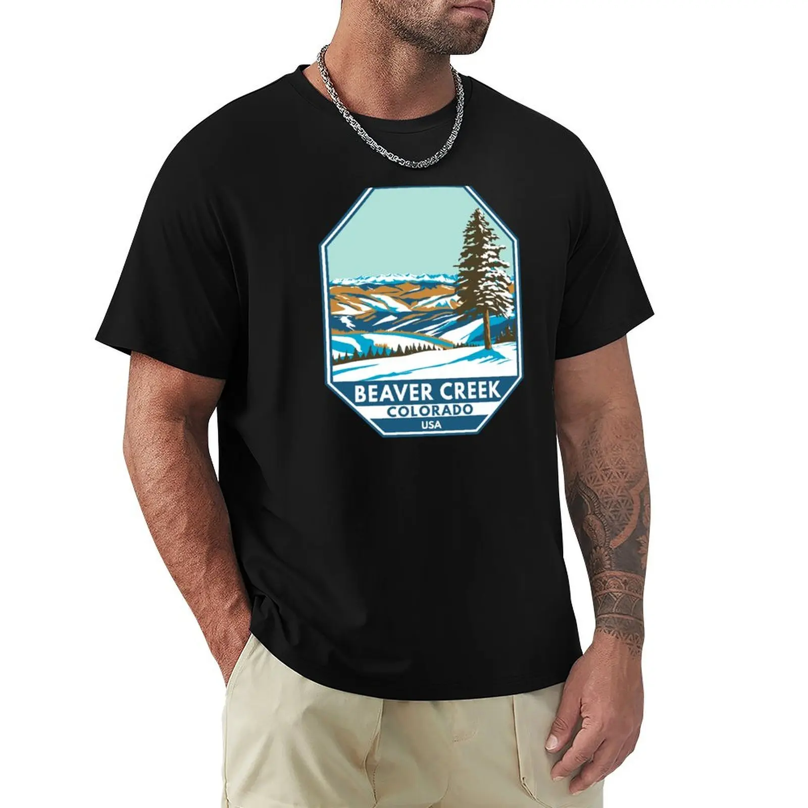 Beaver Creek Ski Area Winter Colorado T-Shirt Casual Pattern Print Tee Shirt