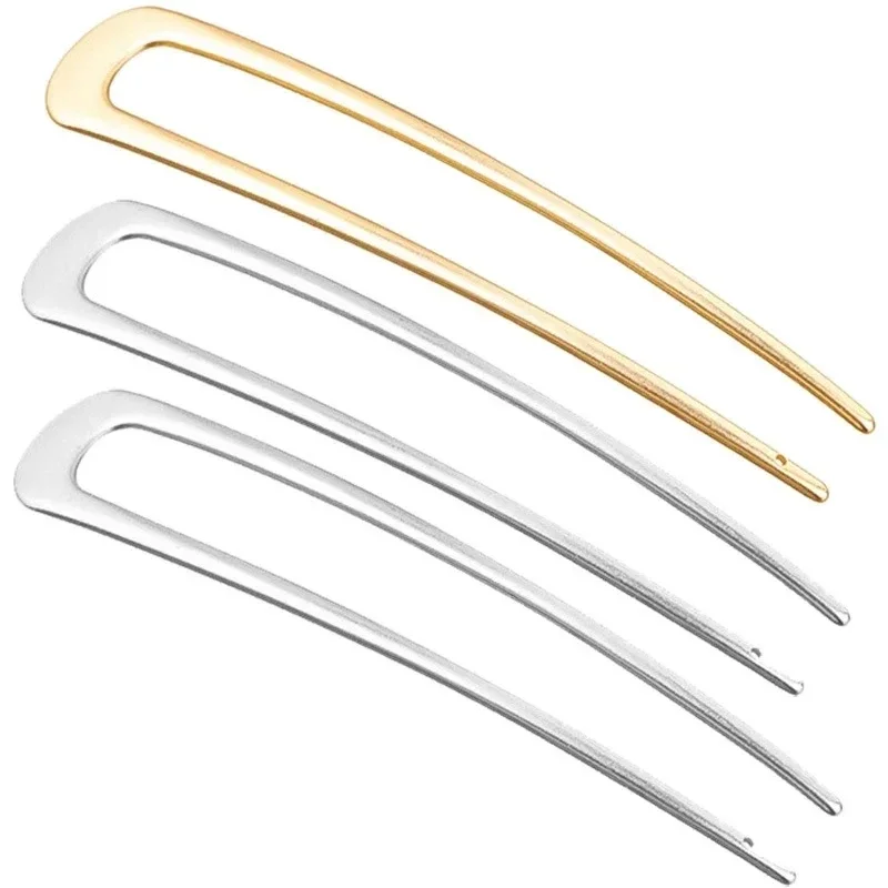 Frence Style Metal U Shape Hair Clips Pins for Women Hair Sticks Bride Hair Styling Accessories Sliver Gold Hairpins Barrettes