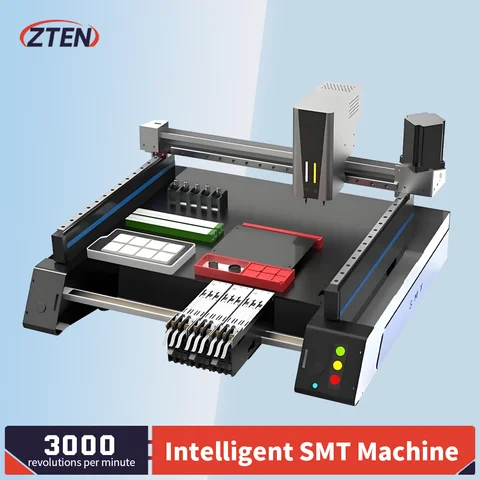 220V / 110V Desktop SMT Machine High-speed Fully Automatic Triple Vision Camera Desktop SMT Pick And Place Machine PCB Sampling