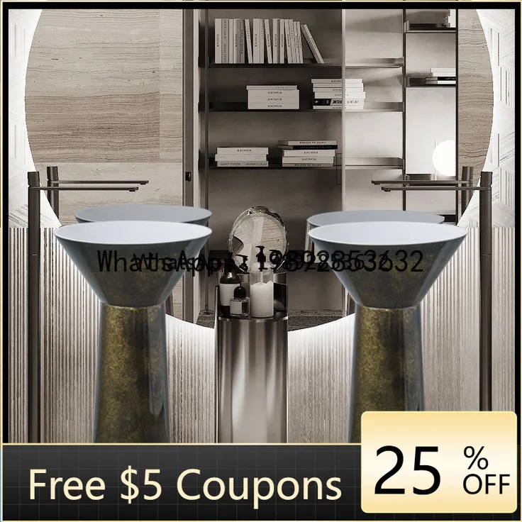 AB  Standing Column Washbasin Creative Artistic Integrated Washbasin Without Faucet Hole
